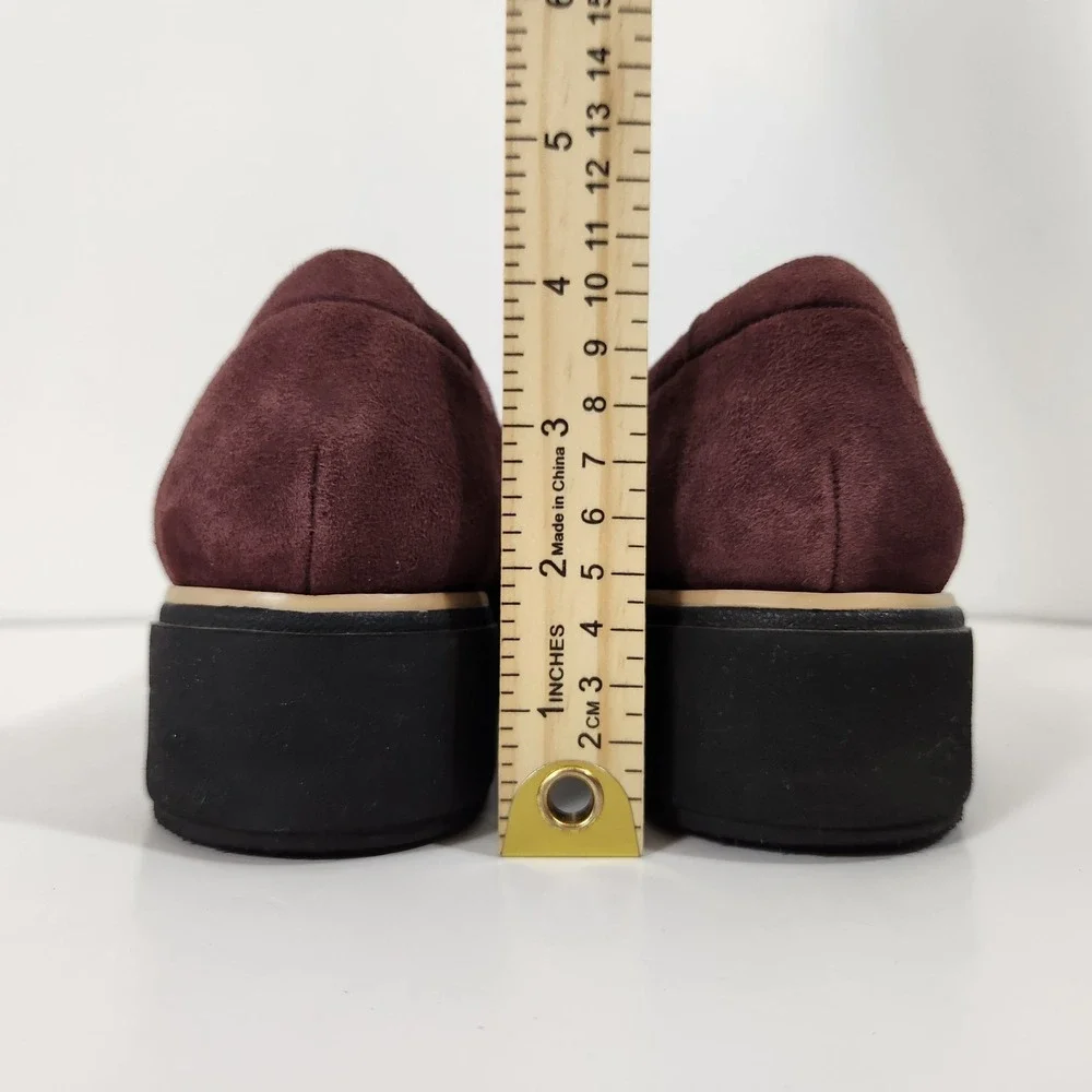 Clarks Sharon Dasher Burgundy Suede Comfort Shoes Slipon Womens Size 9.5 Loafers